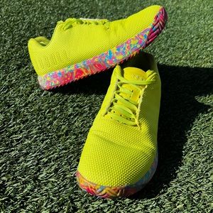 🏋🏼 No Bull Neon Lime w Neon Pink swirl sole Trainer+ Shoes (long life ahead!)